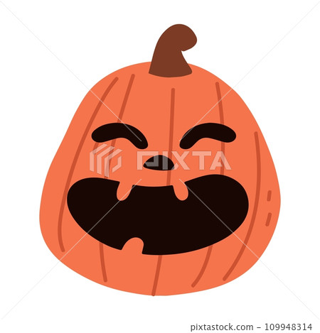 Cute Halloween Pumpkin Set. Smiling cartoon lantern faces. Helloween holiday characters in the shape of pumkin. Flat illustrations isolated on white background. Cute Halloween Pumpkin Set. Smiling cartoon lantern faces. Helloween holiday characters in the shape of pumkin. Flat illustrations isolated on white background. 109948314