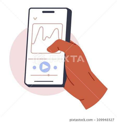 hands holding phone. Scrolling smartphone, app mail, application photo. cellphone camera. Flat vector illustration hands holding phone. Scrolling smartphone, app mail, application photo. cellphone camera. Flat vector illustration 109948327