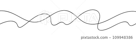 Seamless wavy line pattern with curvy abstract squiggles in a psychedelic wiggle design. Flat vector illustration isolated on white background. Seamless wavy line pattern with curvy abstract squiggles in a psychedelic wiggle design. Flat vector illustration isolated on white background. 109948386