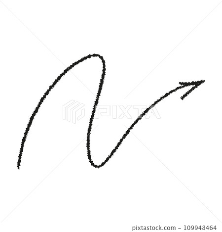 Doodle emphasis arrow icon. Design quirky twist zigzag line, spring coil, curve wave. Vector illustration 109948464
