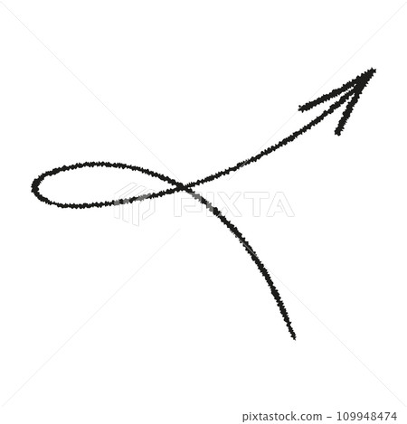 Doodle emphasis arrow icon. Design quirky twist zigzag line, spring coil, curve wave. Vector illustration 109948474