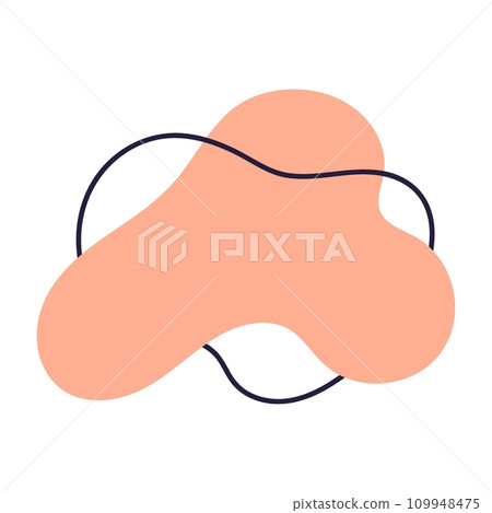 Organic abstract forms. Fluid and irregular elements in creative and simple amoeba. Amorphous Liquid Design. Isolated vector illustrations on white background. 109948475