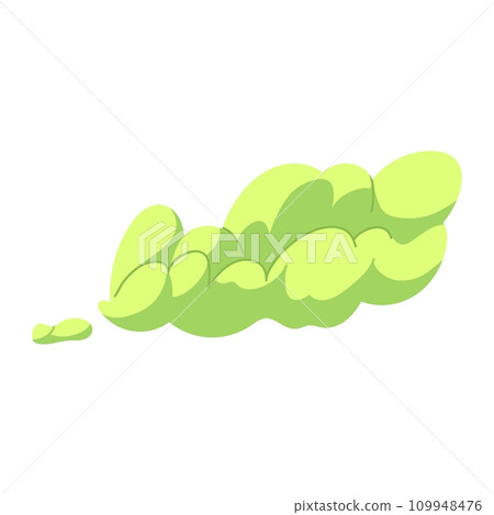 Cartoon bad smell toxic clouds. Bad smell toxic clouds. Smelling smoke. Green stink aroma and stinky smoke cartoon. Isolated vector illustration 109948476