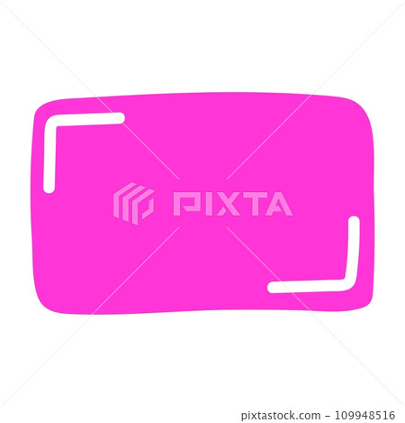 Rectangle pink frame line. square shape outline on hand draw style. vector illustration isolated 109948516