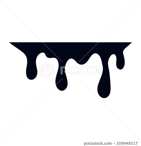 Black melt drips. Current paint or blood drop, oil flow, liquid caramel, ink, chocolate sauce splash. Vector illustration Black melt drips. Current paint or blood drop, oil flow, liquid caramel, ink, chocolate sauce splash. Vector illustration 109948517