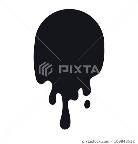 Black melt drips. Current paint or blood drop, oil flow, liquid caramel, ink, chocolate sauce splash. Vector illustration Black melt drips. Current paint or blood drop, oil flow, liquid caramel, ink, chocolate sauce splash. Vector illustration 109948538