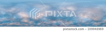 Dramatic overcast sky panorama with dark gloomy Cumulonimbus clouds. HDR 360 seamless spherical panorama. Sky dome in 3D, sky replacement for aerial drone panoramas. Climate and weather change. 109948969