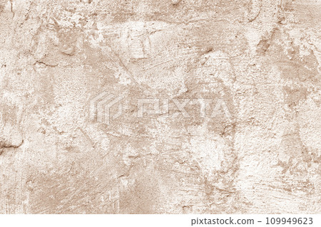 Stucco plaster surface background texture of brown and white painted cement, concrete wall 109949623