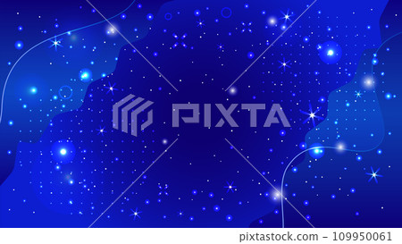 閃閃發光的夜空星星，夢幻般的藍色天體在冬天閃閃發光，向量圖背景材料 109950061