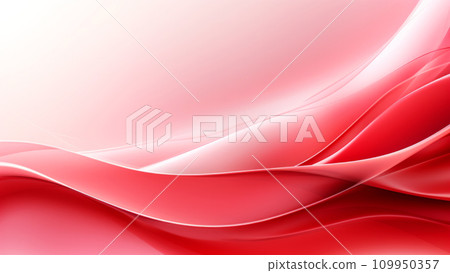 Abstract satin strawberry pink waves design with smooth curves and soft shadows on clean modern background. Generative AI 109950357