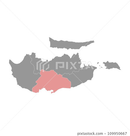 Limassol district map, administrative division of Republic of Cyprus. Vector illustration. 109950667