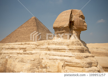 Beautiful scenery of the three great pyramids of Giza in Egypt Beautiful scenery of the three great pyramids of Giza in Egypt 109951257