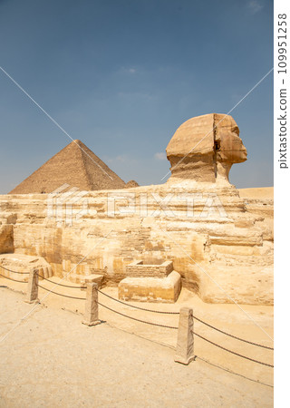 Beautiful scenery of the three great pyramids of Giza in Egypt Beautiful scenery of the three great pyramids of Giza in Egypt 109951258