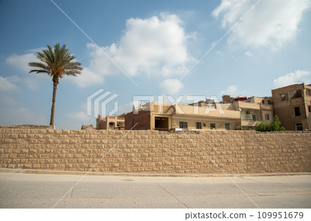 Cityscape seen around the Pyramids of Giza, Egypt 109951679