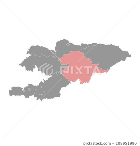 Naryn region map, administrative division of Kyrgyzstan. Vector illustration. 109951990