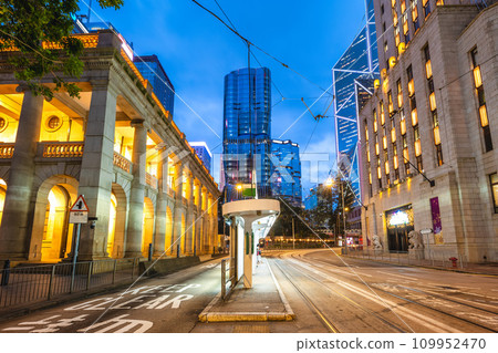 Scenery of the Statue Square, a public pedestrian square in Central, Hong Kong, China. 109952470