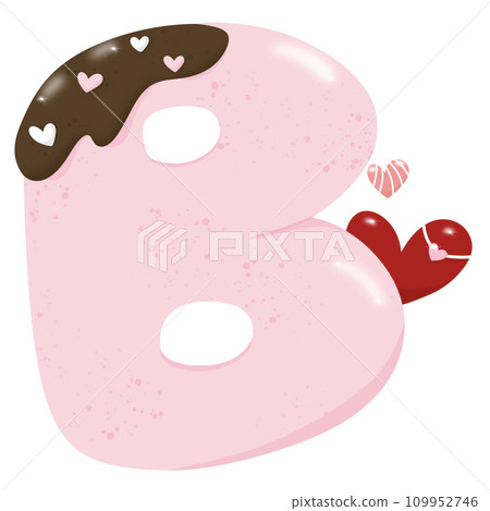 Cute hand drawn alphabet letter B with heart of Valentine day concept PNG Cute hand drawn alphabet letter B with heart of Valentine day concept PNG 109952746