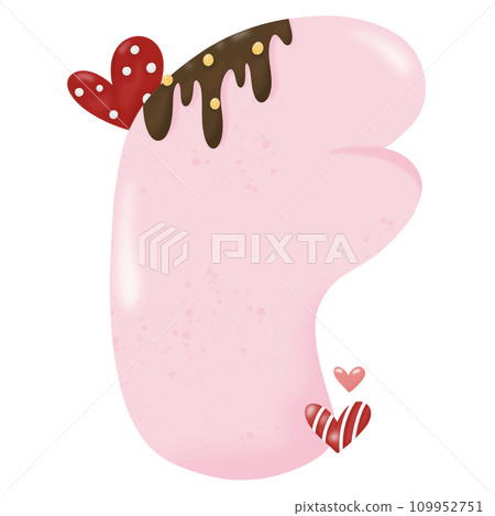 Cute hand drawn alphabet letter F with heart of Valentine day concept PNG Cute hand drawn alphabet letter F with heart of Valentine day concept PNG 109952751