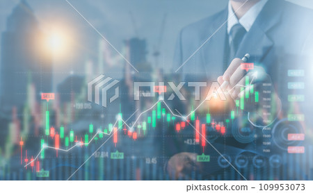 Businessman Analyzing Stock Market Charts for Strategic Investments Finance and Investment Concept. 109953073