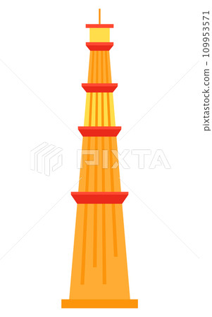 Qutab Minar - modern flat design style single isolated image Qutab Minar - modern flat design style single isolated image 109953571