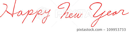 新年快樂-手寫漢字-草書-英文-新年賀卡 109953733