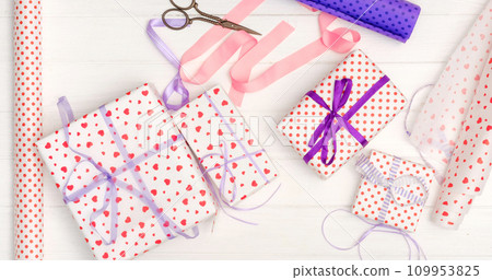 Flat lay of gifs for Valentine Flat lay of gifs for Valentine 109953825