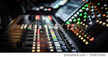 Professional sound and volume adjusting mixer control 109953880