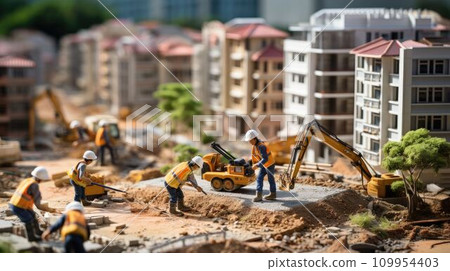 在建築工地工作的人們 在建築工地工作的人們 109954403