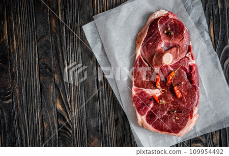 Piece of raw lamb meat 109954492