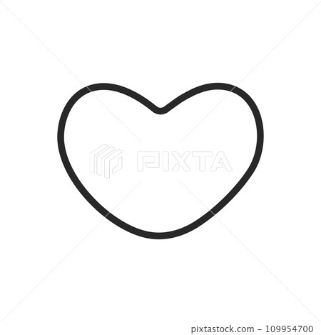 Simple Round Heart Icon - Linear Vector Pictogram for Minimalist Circular Love Symbol, Modern Valentine's Day Romantic and Pure Design. Simple Round Heart Icon - Linear Vector Pictogram for Minimalist Circular Love Symbol, Modern Valentine's Day Romantic and Pure Design. 109954700