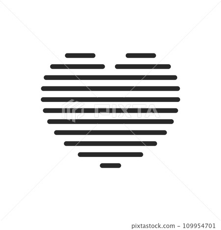 Striped Heart Icon - Linear Vector Pictogram for Modern Abstract Love Symbol in Line Pattern, Trendy Valentine's Day Vector Illustration for Stylish Designs Striped Heart Icon - Linear Vector Pictogram for Modern Abstract Love Symbol in Line Pattern, Trendy Valentine's Day Vector Illustration for Stylish Designs 109954701