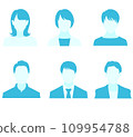 Simple male and female upper body icon illustration set 109954788
