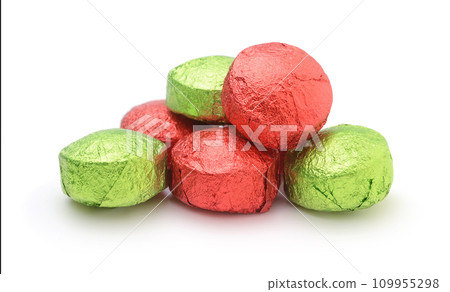Colorful candies isolated on white. Colorful candies isolated on white. 109955298