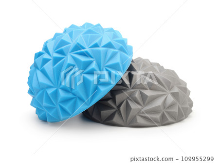 Sports rubber massage hemispheres isolated. 109955299