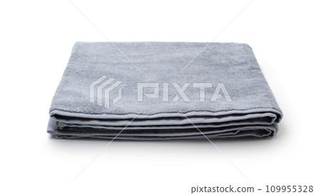 Folded terry towel isolated on white. Folded terry towel isolated on white. 109955328