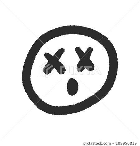 Hand-drawn cute emoticons with puzzled or tired expressions - simple line drawing emoticon design materials 109956819
