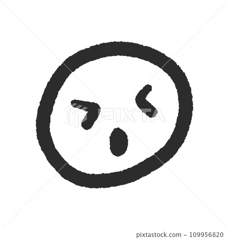Hand-drawn cute emoticon frowning - simple line drawing emoticon design material 109956820