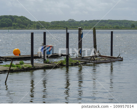 the city of Schleswig at the river schlei in germany 109957014
