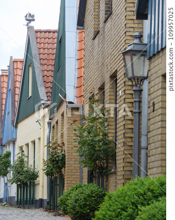 the city of Schleswig at the river schlei in germany 109957025