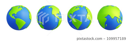 Green earth, planet world different angles view. Mapping, travel globe, atmosphere map symbol hemispheres, signs Australia and Africa, Europe, Asia and oceans, worldwide icons. Vector bubble 3d signs Green earth, planet world different angles view. Mapping, travel globe, atmosphere map symbol hemispheres, signs Australia and Africa, Europe, Asia and oceans, worldwide icons. Vector bubble 3d signs 109957189
