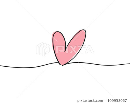 Heart continuous one line drawing. Valentines Day trendy minimalist concept. Vector illustration 109958067