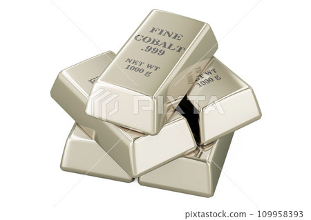 Cobalt bars, 3D rendering 109958393