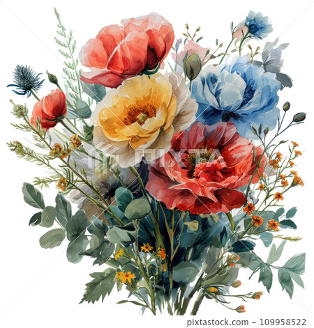 watercolor wedding bouquet isolated watercolor wedding bouquet isolated 109958522