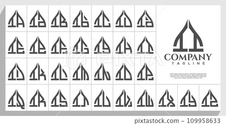 Bundle of abstract arch dome letter I II logo design Bundle of abstract arch dome letter I II logo design 109958633