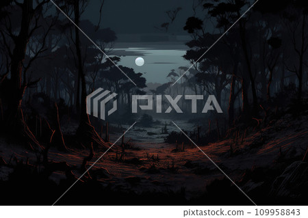 African Wilderness at Midnight: Clearing in the Dark 109958843