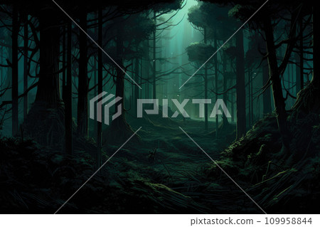 Mystical Forest Retreat: Nocturnal Tree Line Mystical Forest Retreat: Nocturnal Tree Line 109958844