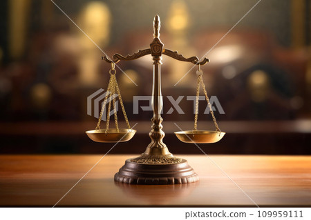 Symbol of Law: Judge's Scale in Focus 109959111