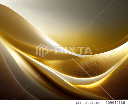 Golden wavy background material. CG style. AI generated image. Golden wavy background material. CG style. AI generated image. 109959186