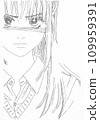 Drawing in the style of anime. Picture of a girl in the picture 109959391