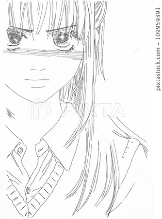 Drawing in the style of anime. Picture of a girl in the picture 109959391